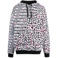 Moschino leopard-print logo hoodie - Preto
