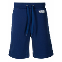 Moschino logo patch shorts - Azul