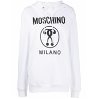 Moschino logo-print cotton hoodie - Branco
