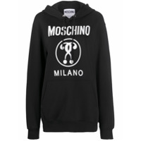 Moschino logo-print cotton hoodie - Preto