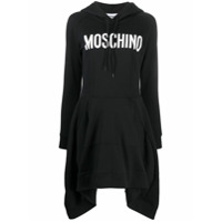 Moschino logo-print hoodie dress - Preto