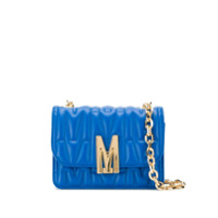 Moschino M-quilted shoulder bag - Azul
