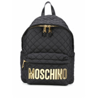 Moschino Mochila matelassê com logo - Preto