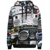 Moschino Moletom com capuz e estampa - Preto