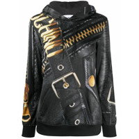 Moschino Moletom com capuz e logo - Preto