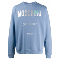 Moschino Moletom com estampa de logo - Azul