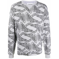 Moschino Moletom com estampa de logo - Cinza