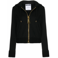 Moschino Moletom oversized com zíper - Preto