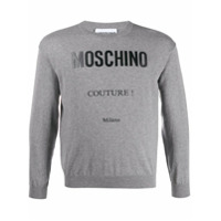 Moschino Suéter com estampa de logo - Cinza