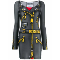 Moschino Vestido com efeito pixel - Cinza