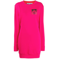 Moschino Vestido com patch de logo - Rosa