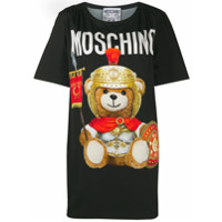 Moschino Vestido Roman Teddy Bear - Preto