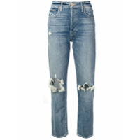 Mother cropped distressed jeans - Azul