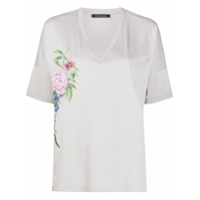 Mr & Mrs Italy Camiseta gola V floral - Cinza