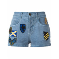 Mr & Mrs Italy Shorts jeans com patch - Azul