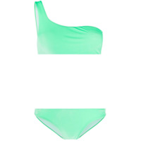 MSGM Biquíni ombro único de veludo - Verde