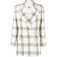 MSGM Blazer xadrez com lapelas - Branco