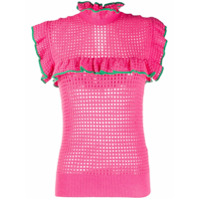 MSGM Blusa de tricô com babados - Rosa