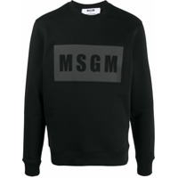 MSGM box logo cotton sweatshirt - Preto