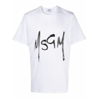 MSGM brushed logo T-shirt - Branco