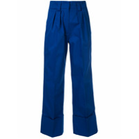 MSGM Calça com pregas - Azul