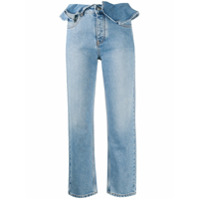 MSGM Calça jeans com babados no cós - Azul