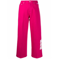 MSGM Calça jeans pantalona cintura alta - Rosa