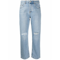 MSGM Calça jeans reta cintura alta - Azul