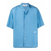 MSGM Camisa com estampa de logo - Azul