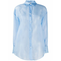 MSGM Camisa translúcida - Azul