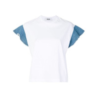 MSGM Camiseta com babado nas mangas - Branco