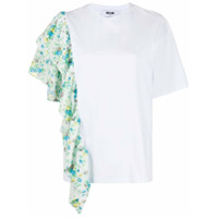 MSGM Camiseta com babados floral - Branco