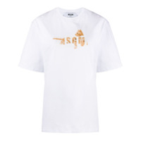 MSGM Camiseta com estampa de gato - Branco