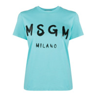 MSGM Camiseta com estampa de logo - Azul