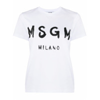 MSGM Camiseta com estampa de logo - Branco