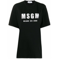 MSGM Camiseta com estampa de logo - Preto