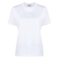 MSGM Camiseta com logo bordado - Branco