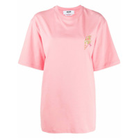 MSGM Camiseta com logo bordado - Rosa