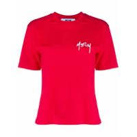 MSGM Camiseta com logo bordado - Vermelho