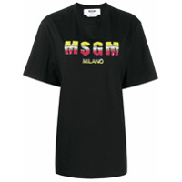 MSGM Camiseta com logo de paetês - Preto