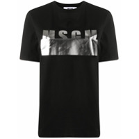 MSGM Camiseta com logo metálico - Preto