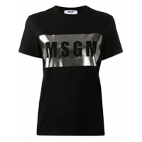 MSGM Camiseta com logo metálico - Preto