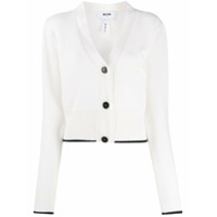 MSGM Cardigan cropped de tricô - Branco