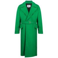 MSGM Casaco longo com cinto - Verde