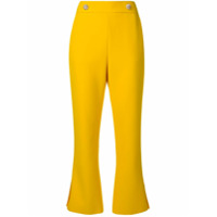 MSGM cropped bootleg trousers - Amarelo