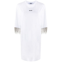 MSGM crystal trim T-shirt dress - Branco