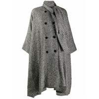 MSGM Draped fit cape coat - Preto
