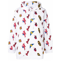 MSGM embroidered details hoodie - Branco