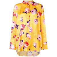 MSGM floral print satin blouse - Amarelo