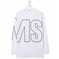 Msgm Kids Blusa oversized com logo - Branco
